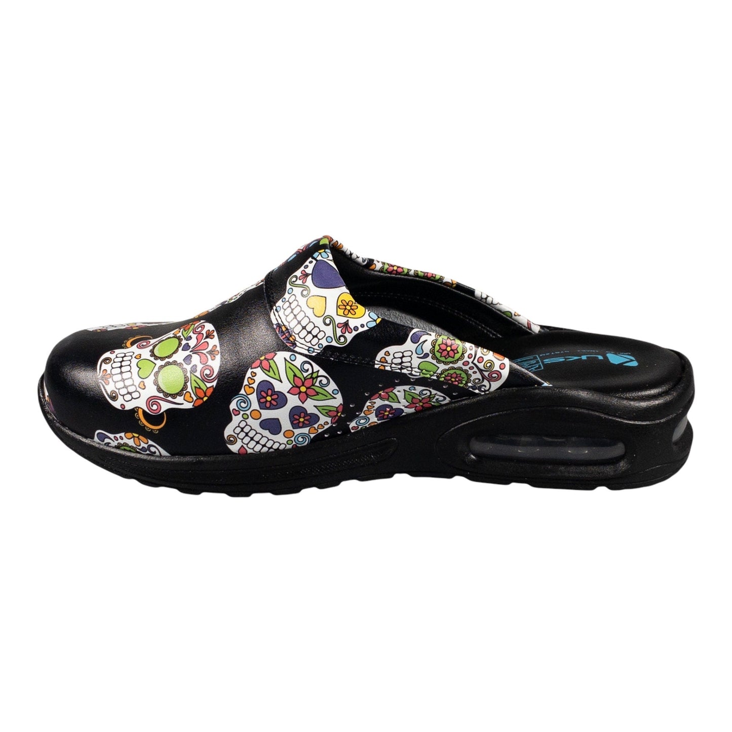 Skull Flower Air Clogx Light Leather Clogs Slippers