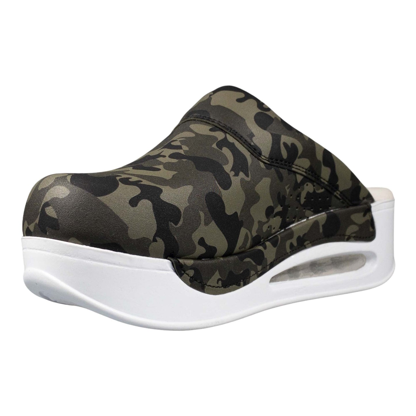 Camouflage White Sole Air Clogx Leather Slippers Clogs