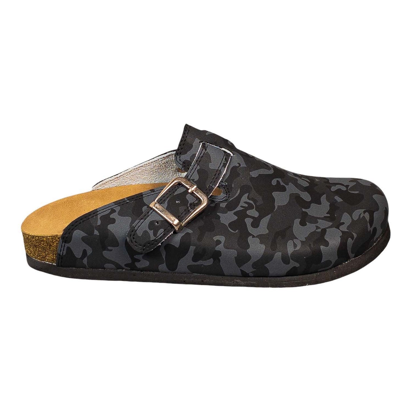 Camouflage Boston Leather Clogs Slipper