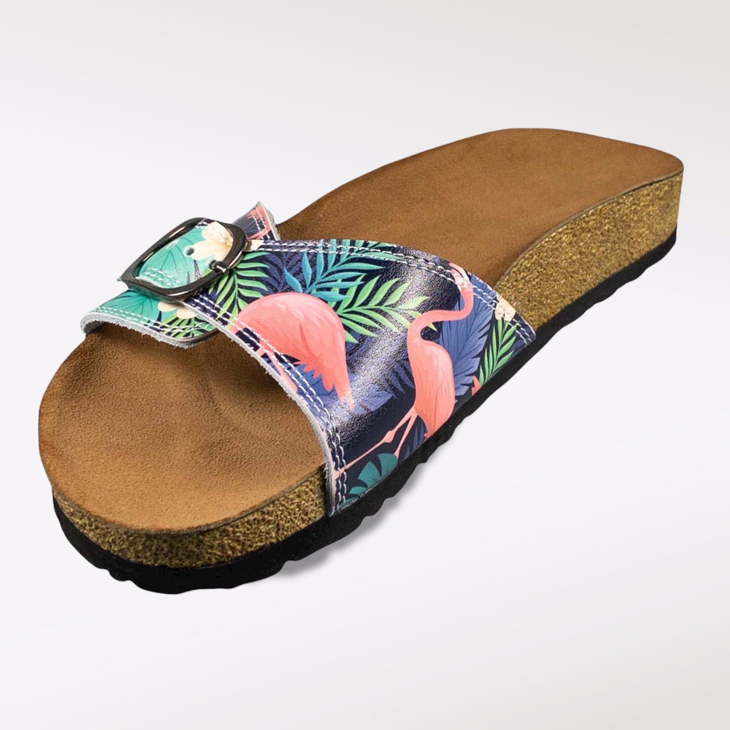 Flamingo Open Toe Leather Sandals Clogs Slippers