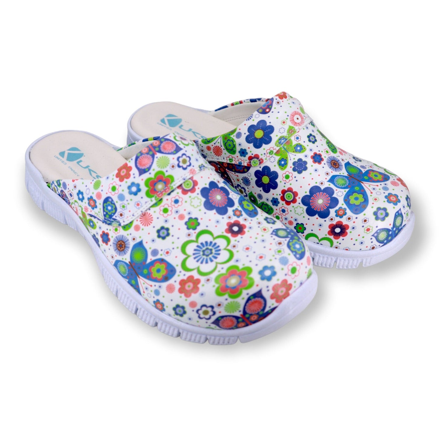 Butterfly Clomfortflex Leather Clogs Slippers