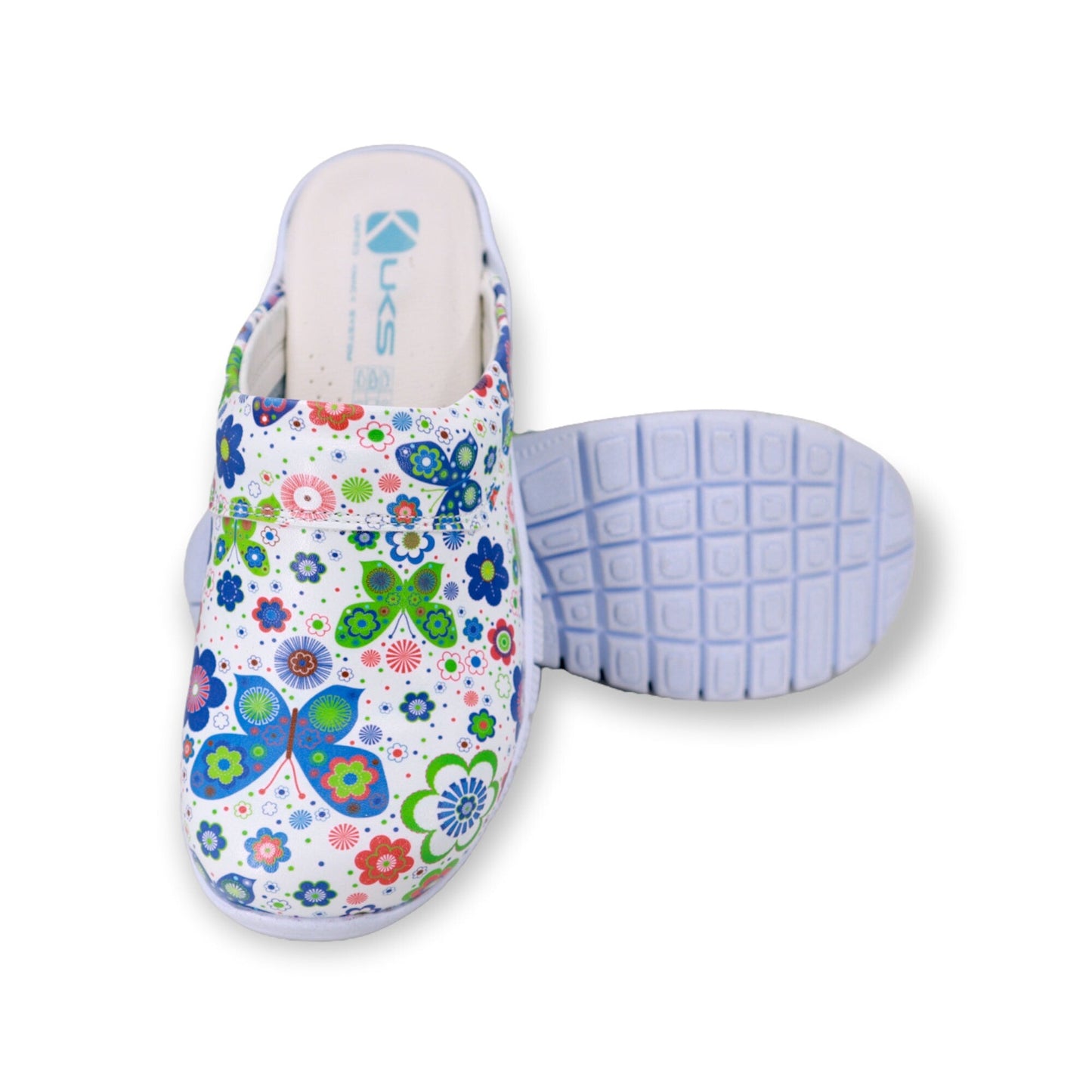 Butterfly Clomfortflex Leather Clogs Slippers